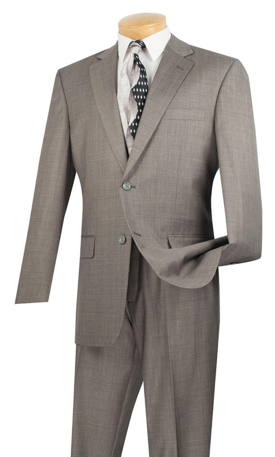 Steve Harvey 3 Piece Suit Gray Plaid Sharkskin 6793 Size 40R