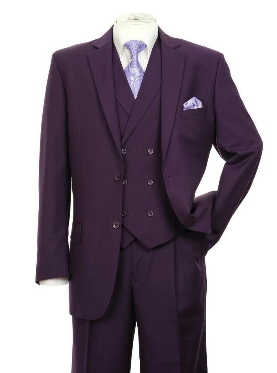 Mens Tan Stripe 3pc. Suit Milano 5702V3 Size 50 RFinal Sale