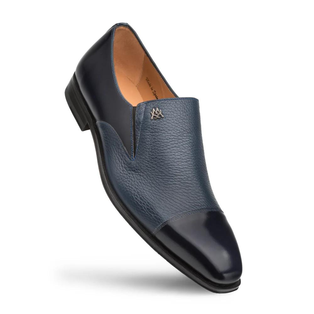 Mezlan Cap Toe Loafer Shoes Blue Milani display picture 3