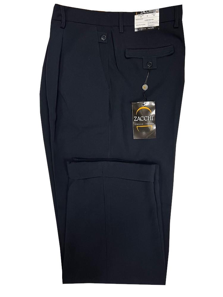 Zacchi Mens Baggy Wide Leg Trousers Navy Lane
