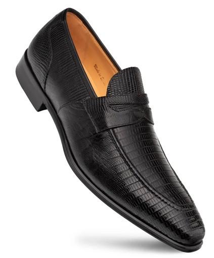 MEZLAN 1968 GENUINE LIZARD BLACK LEATHER STRAP BIT LOAFER MENS 10 M 6987 MEZLAN 1968 GENUINE LIZARD BLACK LEATHER STRAP BIT LOAFER  main image 2