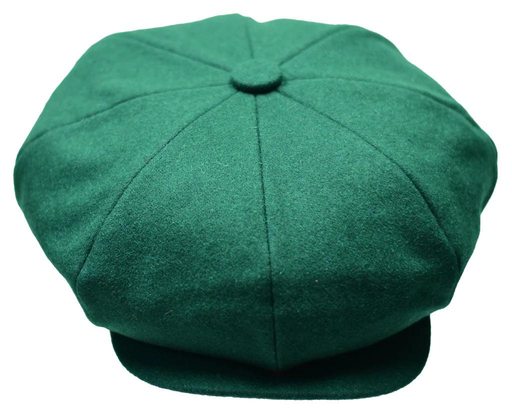 Green Wool Newsboy Cap Green Wool Peaky Blinders Hat for Men, 8 Panel Bakerboy  main image 2