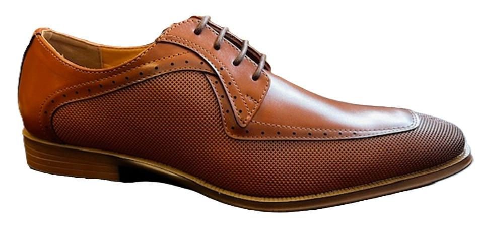 Men's Cognac Dress Shoes Apron Toe Oxfords Antonio Cerrelli 6988