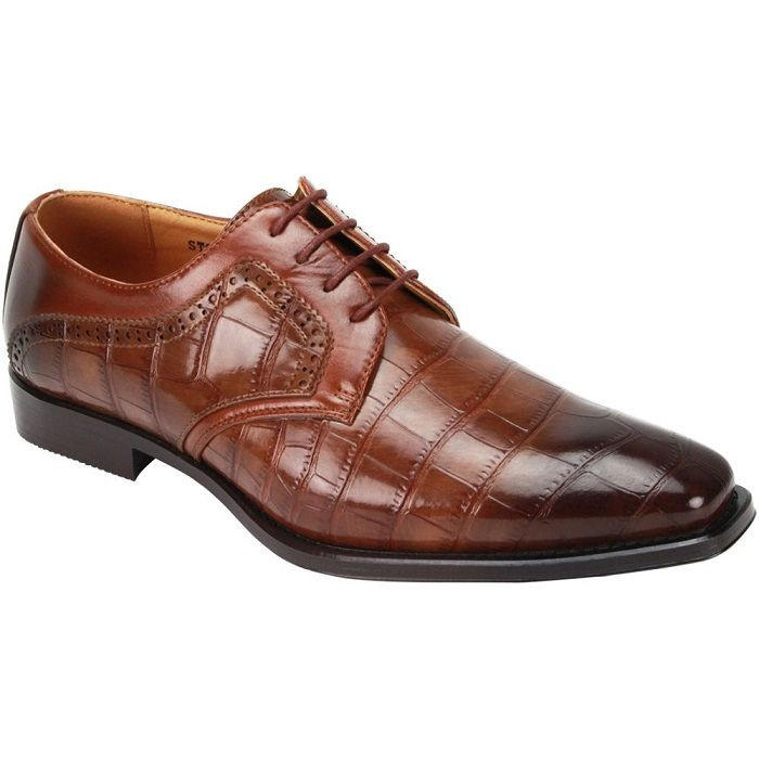 Antonio Cerrelli Fashion Dress Shoes for Men Tan Gator Print display picture 1