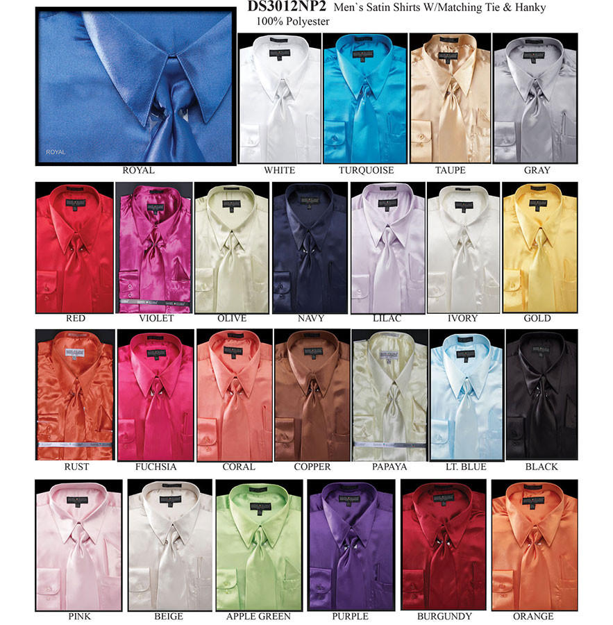 Daniel Ellissa Big and Tall Satin Dress Shirts 3012NP2