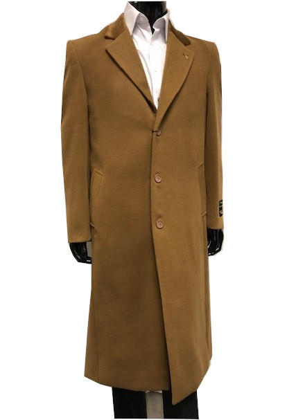 Coat - Falcone Men's Chesterfield Topcoat Light Brown Vance 4150-068