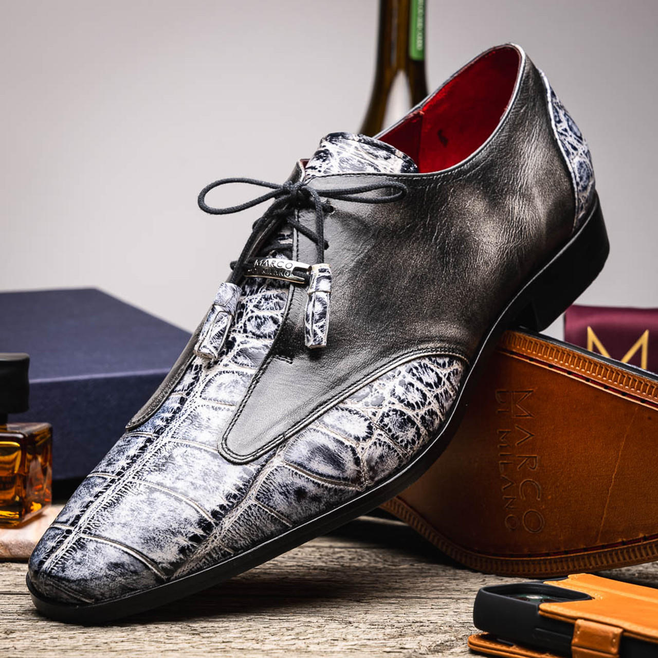 Vintage Exotic Full Alligator Men 15 Black Dress Shoes Paolo De Marco Oxfords Vintage Exotic Full Alligator Men 15 Black Dress Shoes Paolo  main image 2