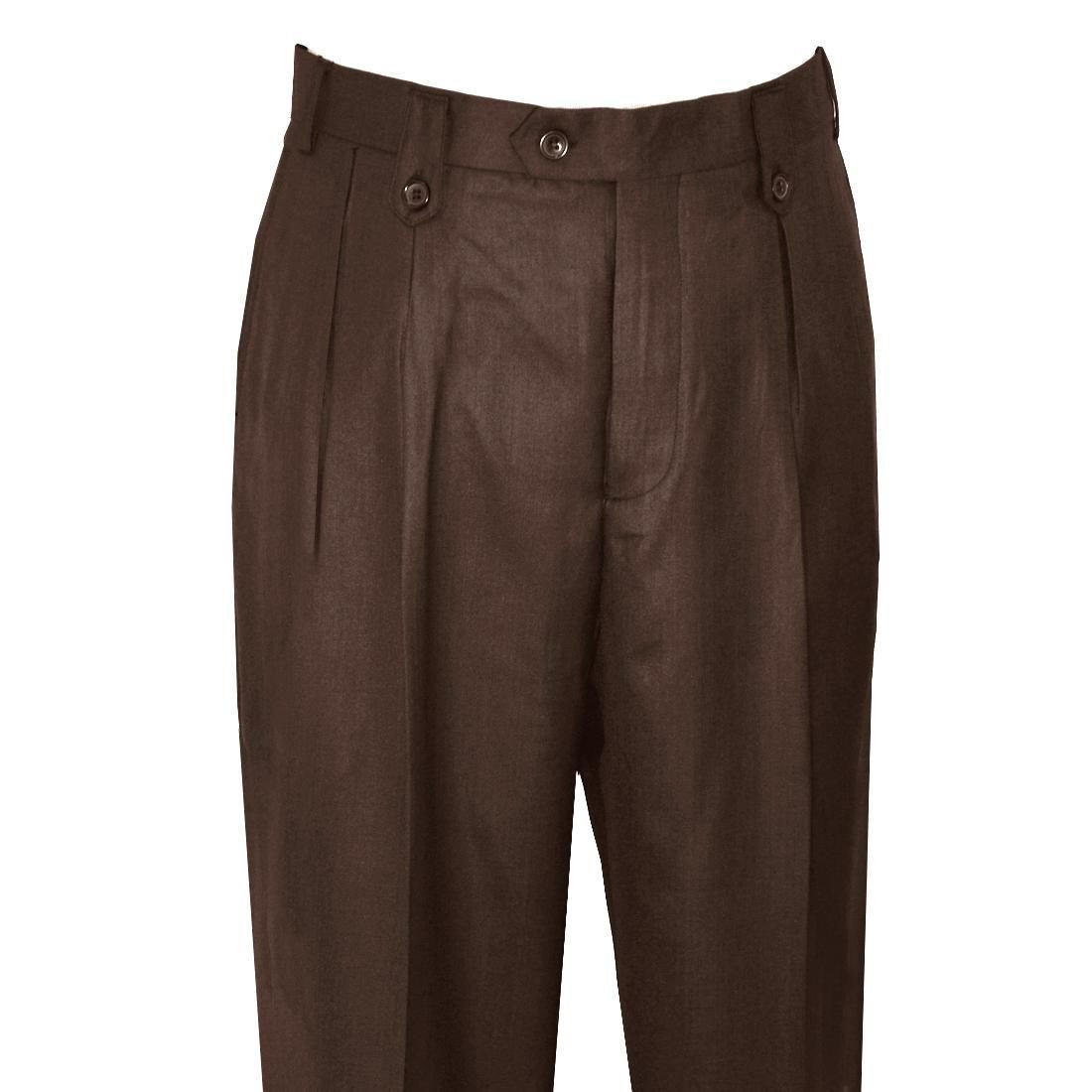 Pronti Slacks Mens Brown Wide Leg Dress Pants Big Leg 6046