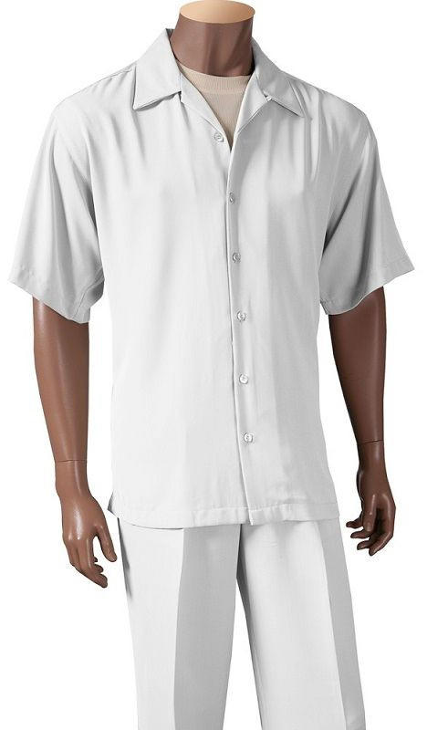 Inserch Men's White Short Sleeve Walking Suit 9356 IS Size L