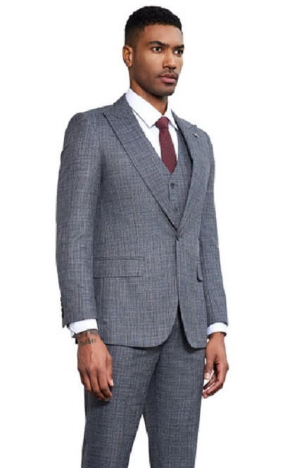 その他 TSJ SUITS 3P GRAY M stacy-adams-mens-wide-lapel-