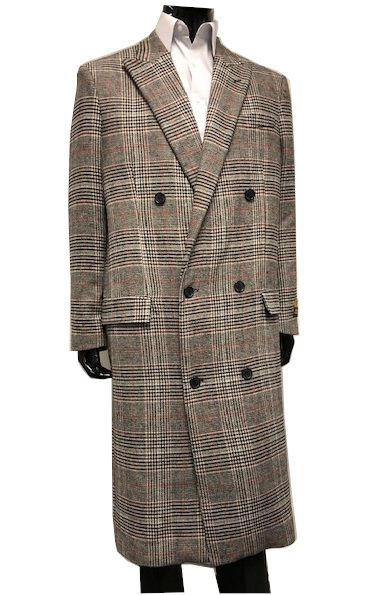 Topcoat - Men's Red Double Breasted Wool Overcoat Long Coat Alberto DB-COAT  IS