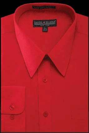 Mens Dress Shirt Red Regular Fit Daniel Ellissa DS3001 18.5/36/37 Red