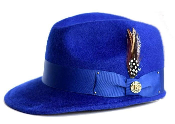 Bruno Capelo Royal Blue Legion Wool Fashion Hat LG123 Size S