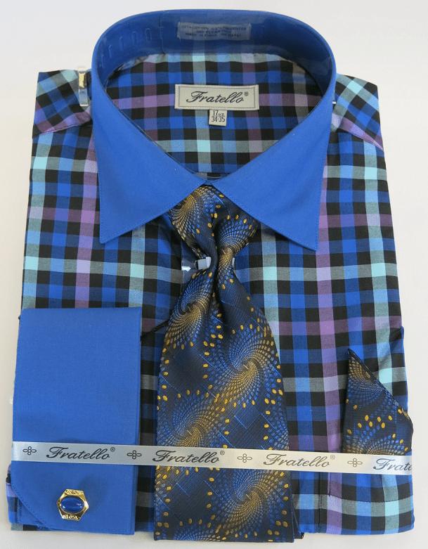 Fratello Men's Dress Shirt & Tie – Shop Royal Blue