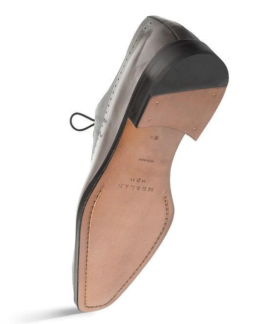 Mezlan Mens Grey Deerskin Calfskin Lace-Up Oxford Dress Shoes Handmade in Spain Size 9