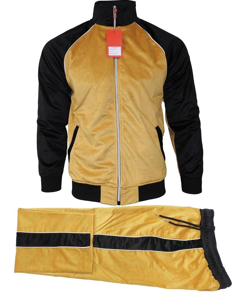 Inserch Velvet Fashion Tracksuit Gold Set SEL900