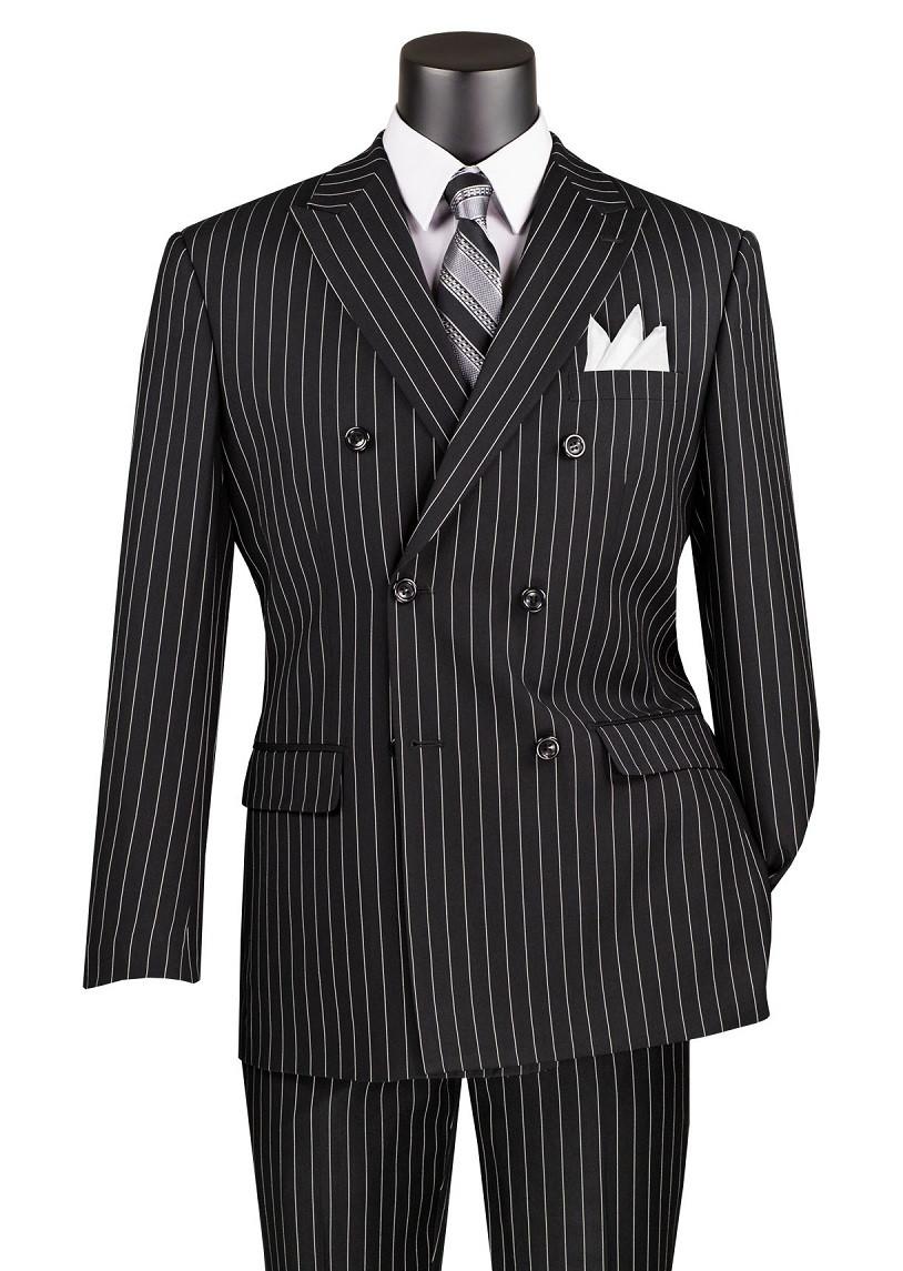 King George Mens Double Breasted Tuxedo Jacket Men's Black And