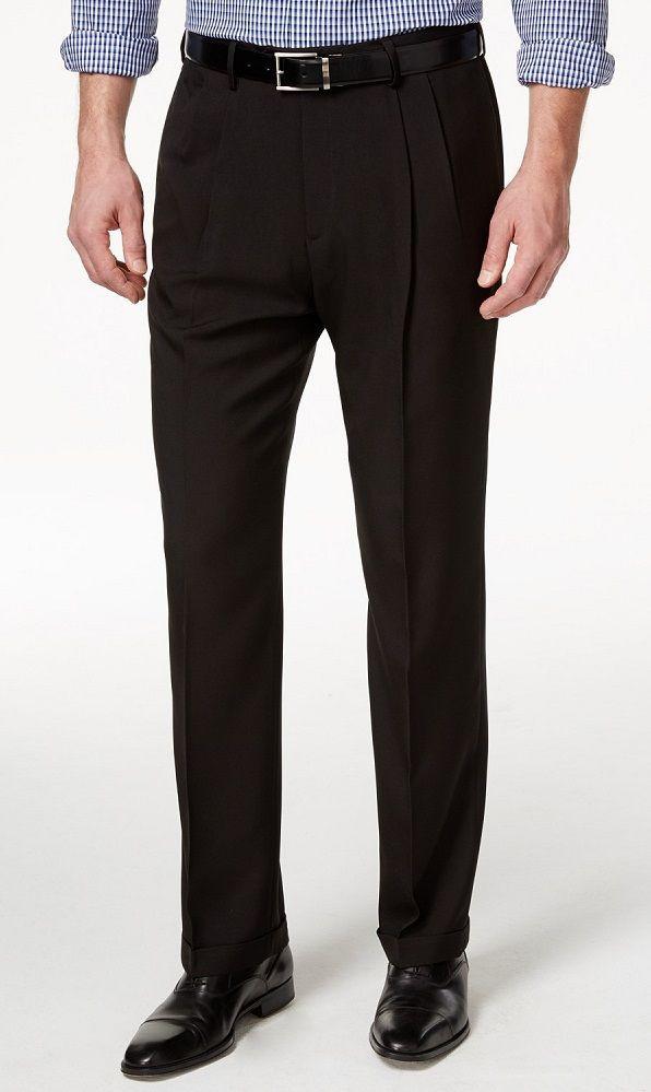 Vinci Mens Brown Pleated Dress Pants Suit Slacks OP-900 Size 36/32