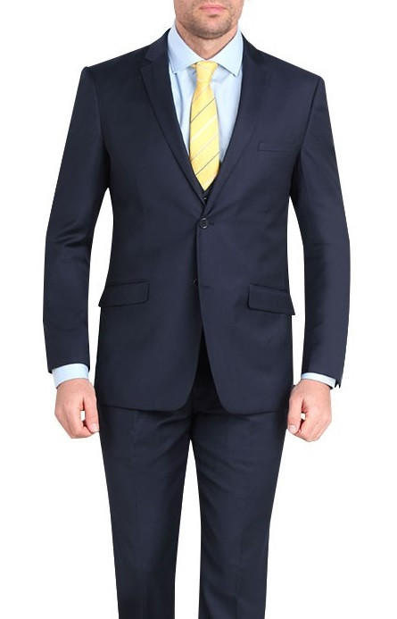 Young Men's Slim Fit Cut Suits Navy Stylish Tapered Leg M211S