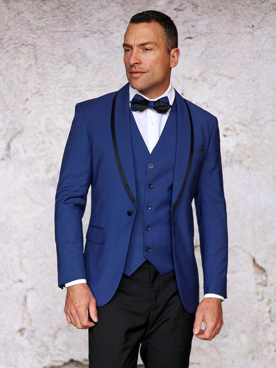 Manzini Mens Fashionable Sapphire Fitted Prom Suit Tuxedo Sunset