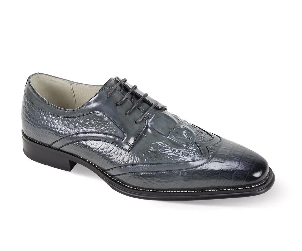 Giovanni Mens Grey Wingtip Church Shoe Shane