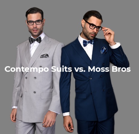 ContempoSuits.com vs. MossBros.com — Fit, Style, Selection & Value Compared
