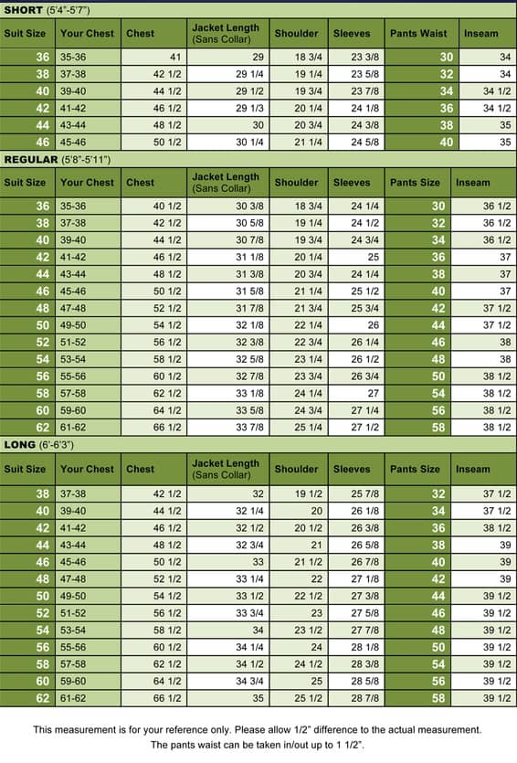 Size Guide How Do I Know My Suit Size Size Calculator How To Know What Size Suit Jacket You Wear Suit  Measurements Tuxedo Measurement Guide