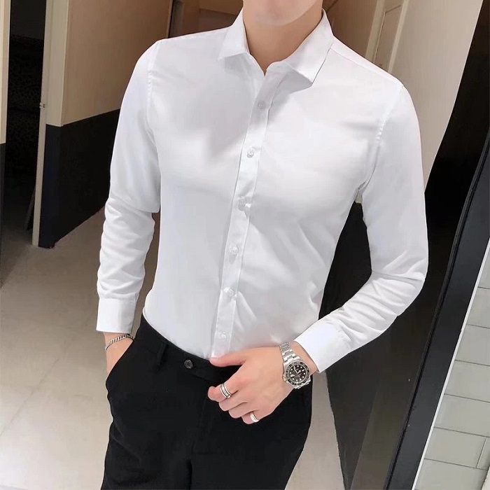 White Colorful Men'S Dress Shirt