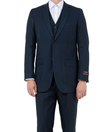 『TSJ SUITS 3P NAVY L』 Three Piece Navy Twill Suit with SB Waistcoat – Anthony Sinclair