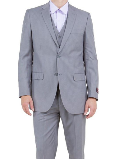 Stacy Adams Men's Gray Three Piece Suit Wide Lapel SM167H-09