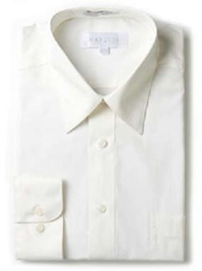 Marquis Solid Ivory Color Regular Fit Dress Shirt 009