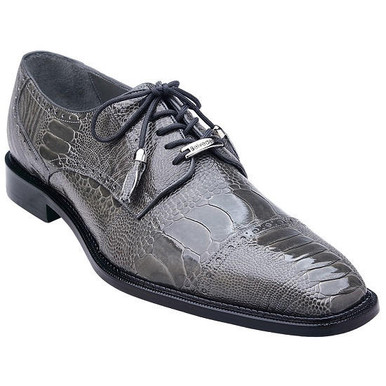 Belvedere Mens Gray Ostrich Leg Skin Shoes Batta 14006