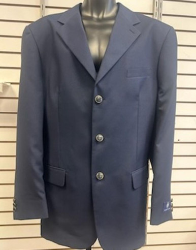 Men's Navy Blue Classic Blazer Gold Buttons Size 46L C733TA Final Sale