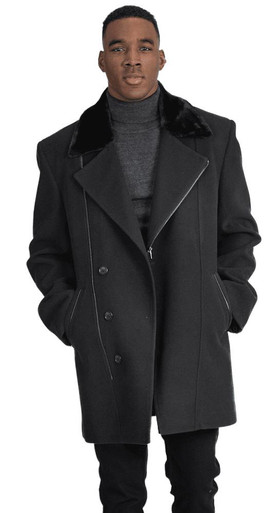【YOURNUS】Bruce Velvet Collar Coat falcone-mens-black-fur-collar-