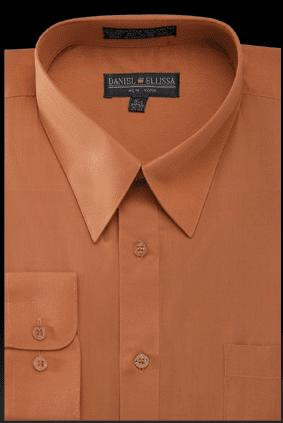 Mens Dress Shirt Rust Regular Fit Daniel Ellissa DS3001