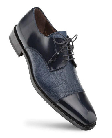 Mezlan Dress Shoes Blue Designer Cap Toe Soka display picture 3