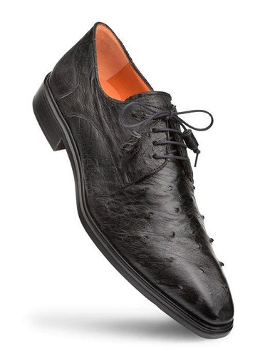 Mezlan Dress Shoes Men Black Ostrich Designer Lace Up Tillson display picture 2