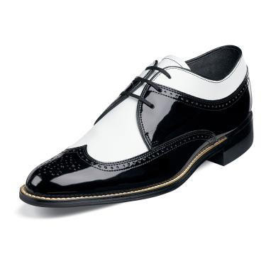 Stacy Adams 1920s Shoes Black White Wingtip 00605-21 IS