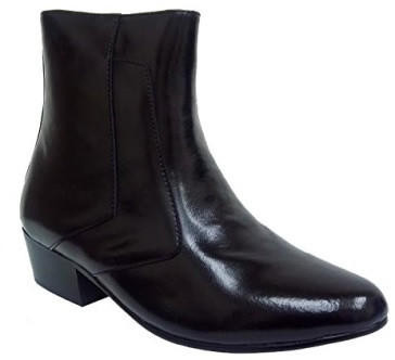 Nettleton Miami Beach Black Leather Cuban Heel Boots Jeffery West Black Harness Zip Boots with Cuban Heel main image 4