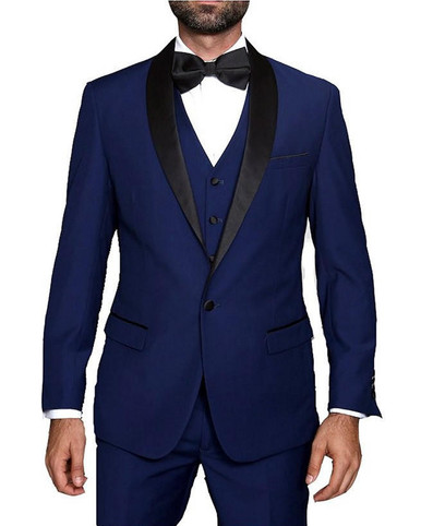 Statement Wool Tuxedo Mens Sapphire Blue 3 Piece TUX-SH