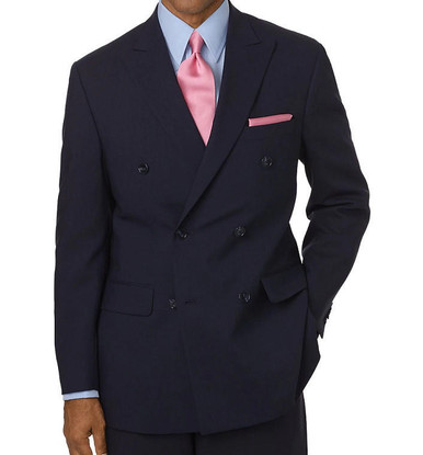 Men's Navy 2 Pleat Dress Suit Pants Unfinished Hem main image 0