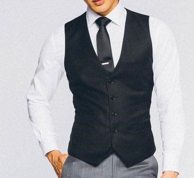 blue dress for baby girl Hisdern Men's Black Satin Suit Vest Formal Wear L