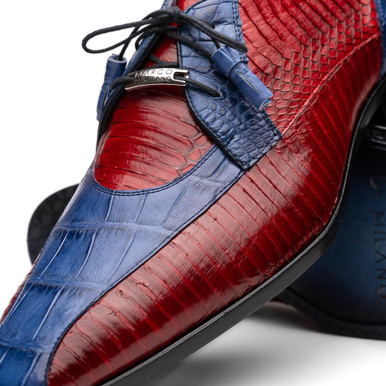 Marco di Milano Shoes Men's Alligator Python Navy Red Moncalieri