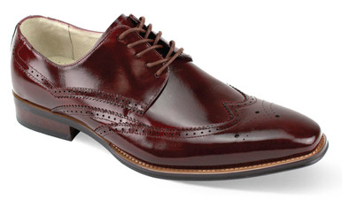 Giovanni Brogue Mens Dress Shoes Lace-Up Wingtip HAND MADE Genuine Leather Sz 9 Shop Giovanni Nico Wingtip Perforated Derby - DapperFam  main image 4