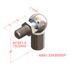 316 STAINLESS 13MM BALL ASSEMBLY 30MM TO CENTRE M8 THREAD IN BASE M10 THREAD ON STUD