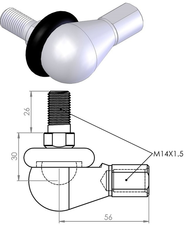 END FITTINGS BALL JOINT PRECISION GAS SPRINGS PTY LTD