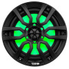 DS18 CF-8M NXL 8" 2-Way Coaxial Marine Speaker with LED RGB Lights - In Black Carbon Fiber