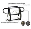 Black Horse Off Road Grille Guard with Set of 7" Round LED Lights for 18-25 Jeep Wrangler JL & Gladiator JT