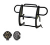 Black Horse Off Road Grille Guard with Set of 7" Round LED Lights for 18-25 Jeep Wrangler JL & Gladiator JT