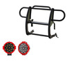 Black Horse Off Road Grille Guard with Set of 7" Round LED Lights for 18-25 Jeep Wrangler JL & Gladiator JT